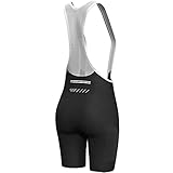 Lo.gas Fahrradhose Damen Gepolstert Mit TräGer Fahrrad TräGerhose Damen Bib Shorts Fahrradhose Schnell Trocknende StoßFeste Fahrradunterhose Mit 4d Polster Tasche A-Schwarz M