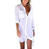 Jecarden Strandkleid Damen, Bikini Cover Up Strandponcho Damen Sommer Pareos Sommerkleid Damen Elegant Bademode Strand Vertuschen Shirt für Urlaub Die Einheitsgröße