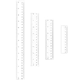 4er Pack Kunststoff Lineal, 10cm 15cm 20cm 30cm Lineal Transparent Flexibel Präzision Lineal Messwerkzeug für Schule Büro Zuhause(4, 6, 8, 12 Zoll)
