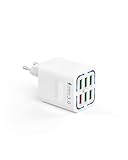 Tupneuf USB Ladegerät, 6 Ports Mehrfach Stecker mit QC 3.0 (3A/12V) und USB-A(3A/5V), 50W Netzteil Schnellladegerät Adapter für iPhone 16 15 14 Pro Max 13 12 11 SE 2020 XS XR 8 7, Samsung, Handys