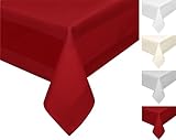 BEAUTEX Damast Tischdecke, 100% mercerisierte Vollzwirn Baumwolle, Gastronomie Tischwäsche (Farbe: Rot, Größe: Tischdecke eckig 80x80 cm)