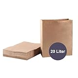 ZURAS® - 50 Stück Papiermülltüten 20l Biomüllbeutel für Biotonne aus Papier nassfeste & reißfeste Papiertüten