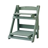 Pflanzenständer aus Holz, 2 Ebenen, Leiterregal, Pflanzenständer, für drinnen und draußen, Blumentopf-Präsentationsständer für Zuhause, Terrasse, Rasen, Garten