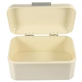 Homoyoyo Brotkasten aus Metall Kompakte Küchen Brotbox In Milchweiß Langlebiger Lebensmittelbehälter mit Glänzender Oberfläche für Arbeitsplatte und Zuhause