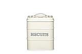 KitchenCraft Living Nostalgie Metall Keksdose, luftdicht, 14,5 x 19cm, antik creme
