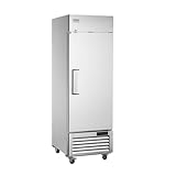 VEVOR Gewerbe-Gefrierschrank 570 L, Gefrierschrank mit Einzeltür, Edelstahl-Gefrierschrank mit automatischer Abtauung, 3 verstellbaren Ablagen, Temperaturregelung von -25 bis -15 ℃ und 4 Rädern