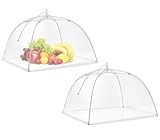 TAIHE 2 Stück Abdeckhaube für Lebensmittel, Faltbare Mesh-Material Fliegenhaube, Obsthaube Kuchenabdeckung Abdeckung Fliegen-Schutz, Perfekter Fliegenschutz für Essen, Obst, BBQ