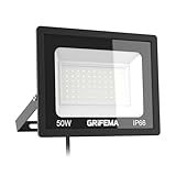 GRIFEMA 50W LED Strahler Außen, Superhell 5500LM, 6500K Kaltweiß, IP66 Wasserdicht, Fluter für Garten, Garage, Auffahrt, Hinterhof, Türen und Flur, Ohne Stecker