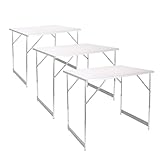 Lemodo 3-teiliger Tapeziertisch klappbar in schwarz - mit verstärkter Tischplatte - multifunktionaler Arbeitstisch - höhenverstellbarer Mehrzwecktisch - Malertisch bis 50 kg belastbar (weiß 50kg)