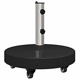 vidaXL Transportable Sonnenschirmbasis für Ø38/48mm Stangen - Schwarzer Granit, 30kg Rund - Perfekt für Garten und Terrasse, mit feststellbaren Rollen