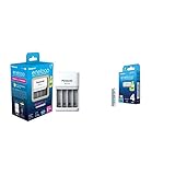 Panasonic eneloop SmartPlus Ladegerät für 1–4 AA/AAA NI-MH-Akkus & Ready-to-Use NI-MH Akku, AA/Mignon, 4er-Pack, verbesserte Kapazität: min 2000 mAh, 2100 Ladezyklen