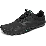 SAGUARO Barfußschuhe Herren Damen Zehenschuhe Traillaufschuhe Leicht Weich rutschfest Badeschuhe Fitnessschuhe Frauen Männer Straßenlaufschuhe für Training Wandern, Schwarz, 39 EU