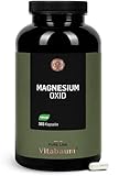 Vitabaum® Magnesiumoxid - 400 mg Magnesium pro Tag - Unterstützt die Muskelfunktion und lindert Müdigkeit - 365 Kapseln - 1 Jahr Vorrat - Vegan, Glutenfrei, Laktosefrei