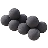 Heyfurni 10 Stück Keramik Feuerball, Runde Feuer Rock Set für Kamine Drinnen und Draußen, Feuerstelle, Famin Bioethanol, Ethanol, Schwarz, (10pcs 3in Black Balls)