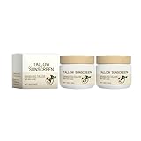 Beef Tallow Sonnencreme Bio Rindertalg Sonnencreme Für Gesicht &Körper Natürliche Mineral Sonnencreme Mit Rindfleisch Tallow Hydratisierende Nähren Uv-Schutz Feuchtigkeitscreme Für Alle Hauttypen(2Pc)