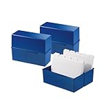 HAN Karteibox DIN A5 quer, für 450 Karten mit Stahlscharnier, blau, 975-14