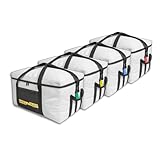 WIEL CRAFT® Dachboxtaschen – 4er Set für Dachbox | Tasche Auto Reise Camping | wasserabweisend & robust | mit Kofferanhängern zur Organisation | Duffel Bag Dachgepäckträger