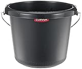 Curver 228028 Eimer (aus Kunststoff mit Metallhenkel) 5-Liter, 24 x 19,5 x 24 cm, Grau