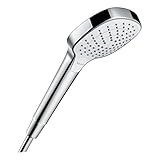 hansgrohe Croma Select E - Duschkopf, Handbrause mit 3 Strahlarten, Duschbrause (110 x 110 mm), Brausekopf mit Antikalk-Funktion, Chrom, 26812400