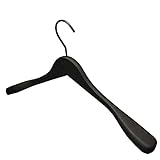 GERSO Kleiderbügel Premium 45 cm – 5er Pack – Massivholz schwarz gummiert – Formbügel mit drehbarem Haken für Mäntel & Jacken