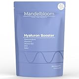 Mandelbloom Hyaluron-Booster - Hyaluronsäure Kapseln mit Vitamtin C, B12, Selen und Zink - Hochdosiert 500mg Hyaluron - 180 Stück 3 Monate - 800 kDa - Laborgeprüft, Herstellung in Deutschland