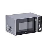 SEVERIN 3-in-1 Mikrowelle mit Grill und Heißluftfunktion, Minibackofen mit 10 Leistungsstufen, multifunktionale Mikrowelle mit Drehteller und Grillrost, schwarz, MW 7773