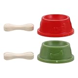 Miniatur-Hundenapf-Modell für Puppenhaus. Realistische Haustier- und Wassernäpfe für und Mädchen. Bezauberndes Zubehör für kreatives Spielen und fantasievolle Szenarien. (Green, One Size)