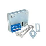 MS Beschläge Kastenriegelschloss Aufschraubschloss aus verzinktem Stahl – zweitourig, robust & wetterfest – Türschloss DIN links/rechts - Kastenschloss inkl. Schließblech & Rosette (Buntbart)