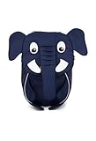 Affenzahn Kleiner Freund Kindergarten-Rucksack für 1-3 Jährige Ergonomisch Reflektierend Ziehzunge mit Namensschild Elefant - Dunkelblau