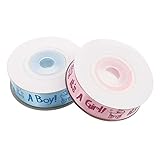 Housoutil 2 Rollen Shower Satinband Yards Geschlechtsenthüllung Dekoband in Rosa und Babyparty Geschenkband für Haar Schleifen DIY Basteln und Foto Requisiten