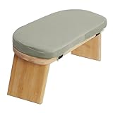 BAOCHADA Meditationsbank – Klappbare Ergonomische Bambus-Meditationsbank mit Bequemem Kissen, zum Knien oder Sitzen, für Ideal Achtsamkeit Zen Praxis Meditationshocker (Grün Farbe)