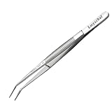 Lmyzcbzl Gebogene Pinzette, Edelstahl Pinzette, Nähmaschine Pinzette, Universal-Pinzette, Mehrzweckpinzette, mit Gebogener Gezahnter Spitze