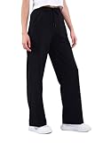 COMEOR Jogginghose Damen - Sporthose Lang Baumwolle Traininghose Lockere Sweatpants mit elastischem Bund und geradem Bein (Schwarz XL)