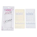 Metall Kunst Schablone Werkzeug mit 15 Motiven Rostfrei Schablone für Gel Polish Nail Stamping Tool