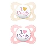 MAM Original Schnuller im 2er-Set, zahnfreundlicher Baby Schnuller aus nachhaltigen & bio-erneuerbaren Materialien, Sauger aus MAM SkinSoft Silikon, mit Schnullerbox, 0-6 Monate, rosa/hellbeige