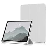 aoub Hülle für iPad Air 11 Zoll M2 2024 6. Generation, Hülle mit Stifthalter für iPad Air 5. Generation 2022/iPad Air 4 Hülle 2020 10,9 Zoll, iPad Air 6./5./ 4. Gen Case, Auto Sleep/Wake, Grau