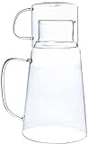 ARTSIM 1200 ml Nachttisch-Wasserkaraffe mit Trinkglas und Griff, Wasserkocher, Getränkekrug for Schlafzimmer, Wohnzimmer