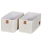 LOVE IT STORE IT Premium Schubladen Ordnungssystem 2-teilig - Schrank Organizer aus Stoff - Verstärkt mit Karton - Set mit zwei kleinen Boxen - Beige - 30x15x15 cm