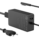 Surface Ladekabel 65W 15V 4A Microsoft Ladegerät Netzteil für Surface Pro 11/10/9/8/7/Pro 7+/Pro 6/Pro 5/Pro 4/Pro 3/X, Surface Laptop 7/6/5/4/3/2, Surface Go 4/3/2, Surface Book 3/2/1, mit USB-Port