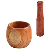 Mörser Und Stößel Set Pound Stick Stößel Knoblauch Cocktail Werkzeuge Holz Küche Versorgung Jujube Gadget Gewürzmühlen(9.5X9.5X8.5CM)