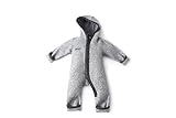 gipfelsport Wollwalk Overall Baby - Walkoverall aus Wollfleece | Walkanzug aus Merinowolle, Schurwolle, Walkwolle | Größe 74/80 in grau mit langem Reißverschluss