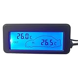 Digitales Thermometer Fürs Auto - Autothermometer Innen Außen,12-V-Automobil-Thermometer LCD-Digitalanzeige Für Pkw Und Lkw Hochwertigen Materialien Hergestellt, Sodass Sie Es Sehr Lange Verwenden K
