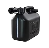 ProCar Benzinkanister Schwarz - UN- Zulassung Kunststoff Kraftstoffkanister mit Füllstandsanzeige - Made in Europe (Schwarz, 5 Liter)