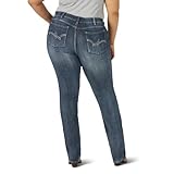 Wrangler Damen Western, Übergröße, Mittelhohe Taille, Stretch, Gerades Bein Jeans, Mittlere Wäsche, M