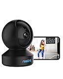 Reolink WLAN Überwachungskamera Innen, 2K 3MP Hund Haustier Kamera Babyphone, 355° Schwenk&50°Neigung, IR-Nachtsicht, 2-Wege-Audio, Baby Monitor mit Personen-/Haustiererkennung, E1 Schwarz