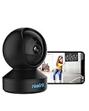 Reolink WLAN Überwachungskamera Innen, 2K 3MP Hund Haustier Kamera Babyphone, 355° Pan&50°Tilt, IR-Nachtsicht, 2-Wege-Audio, Baby Monitor mit Bewegungserkennung, E1 Schwarz (Generalüberholt)