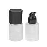 Leere Milchglas-Pumpflasche, 30 ml, für Flüssigkeit, Foundation, Make-up, Kosmetik, Aufbewahrungsfläschchen, Behälter für Reise, Lotion, ätherisches Öl, Emulsion, Probeflasche, 2 Stück, transparent,