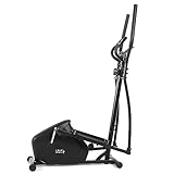 ISE Crosstrainer für Zuhause Home Ellipsentrainer mit 28 cm Schrittlänge, Ellipsentrainer mit 8 Stufen bidirektionalem externen Magnetsystem, Crosstrainer mit LCD Display und Pulssensoren, SY-9802