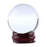 cardyven 40 mm klare Quarzkristallkugel, K9-Kristall mit Ständer für Feng Shui, Meditation, Wahrsagerei, Heimdekoration, Heilenergiestein für die spirituelle Heilungssammlung