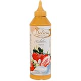 'Erdbeere' Dessertsauce | Verführerischer Topping in einer 600g - Flasche | Delicia Dessertsoße - Vielseitige Verwendung - Entfalten Sie Ihre Kreativität